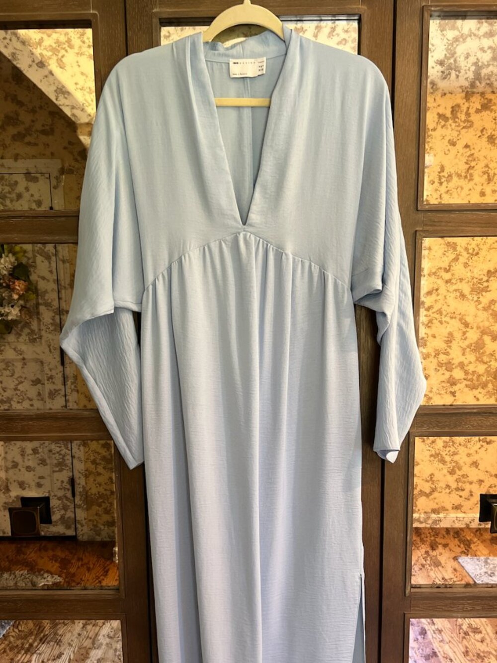 ASOS DESIGN Maternity Powder Blue Maxi Dress | Flutter Sleeve | US 6